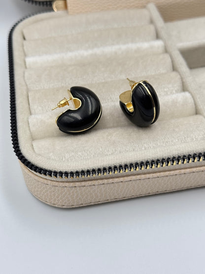 İTHAL SİYAH KEMİK HALKA KÜPE