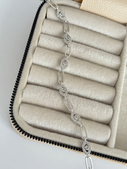 NAVAZ GÖZ DETAYLI SİLVER BİLEKLİK