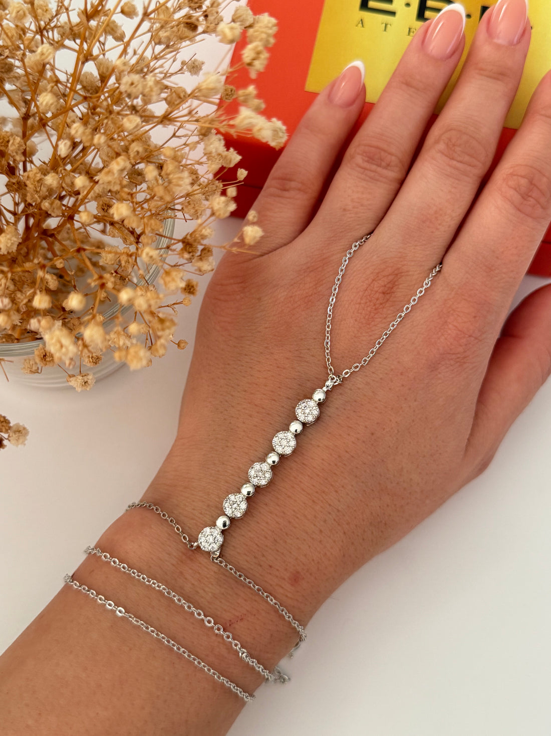 İTHAL TAŞ DETAYLI SİLVER ŞAHMERAN