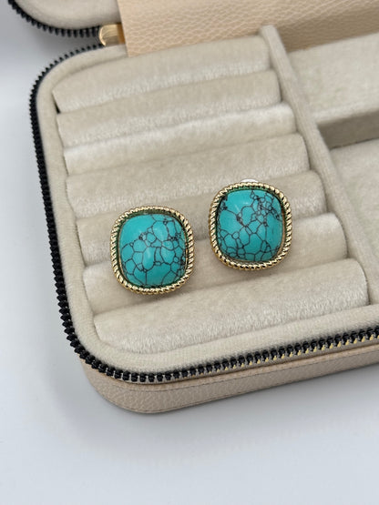 İTHAL FİRUZE TAŞ GÖRÜNÜMLÜ KÜPE