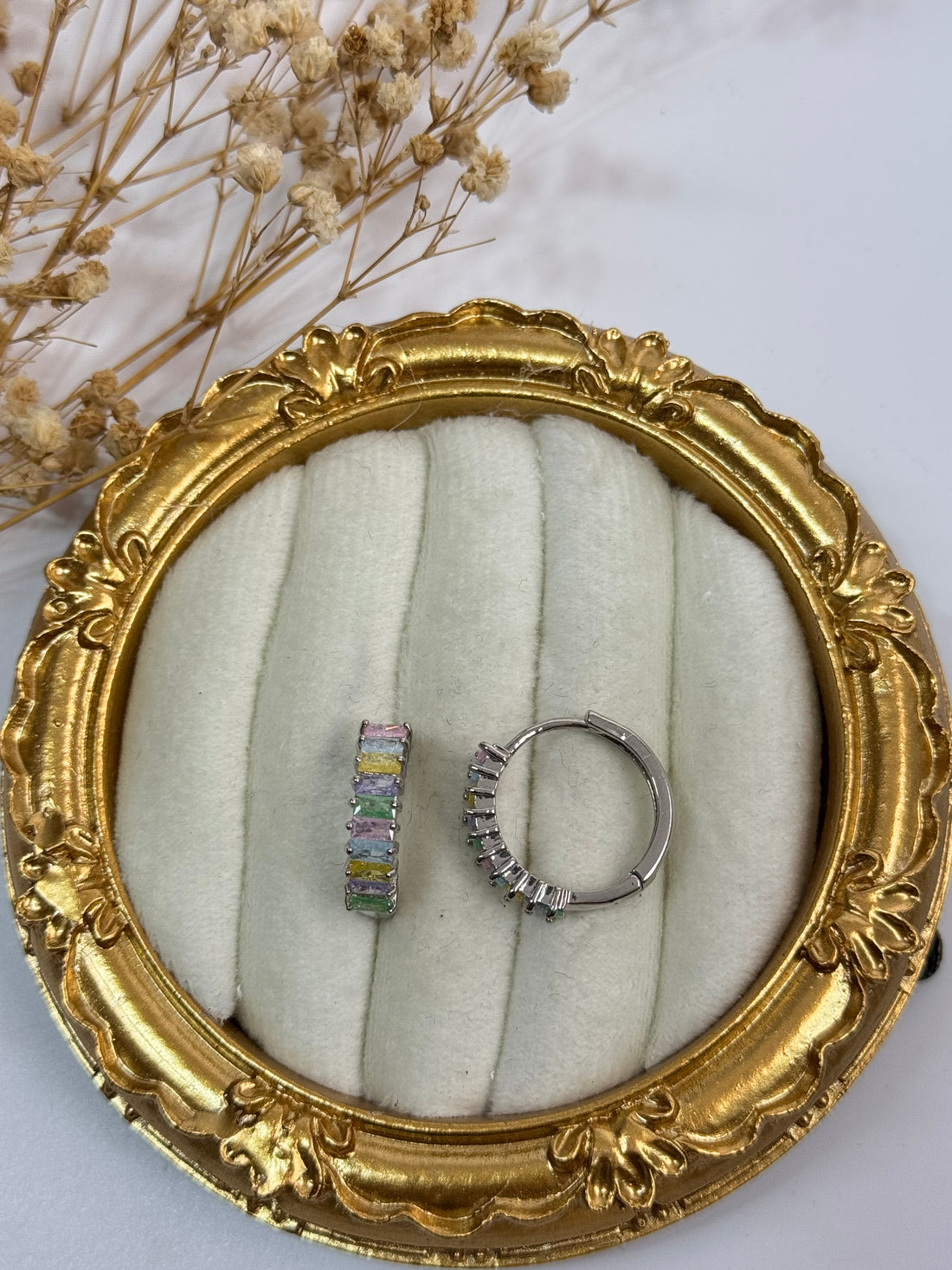 İTHAL RENKLİ TAŞLI SİLVER HALKA KÜPE