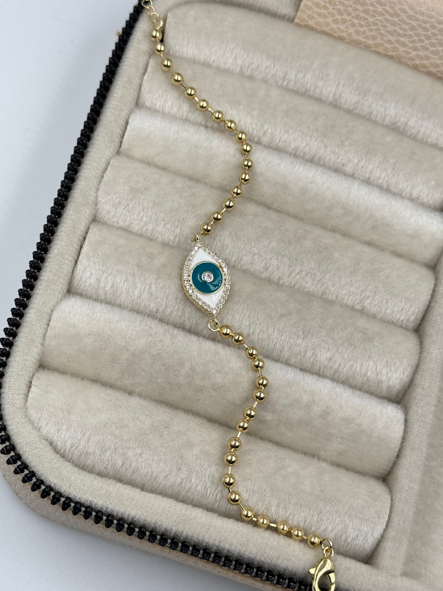 LORA NAZAR BONCUK DETAYLI GOLD BİLEKLİK