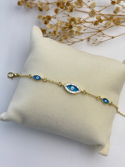 NERA NAZAR BONCUK DETAYLI GOLD BİLEKLİK