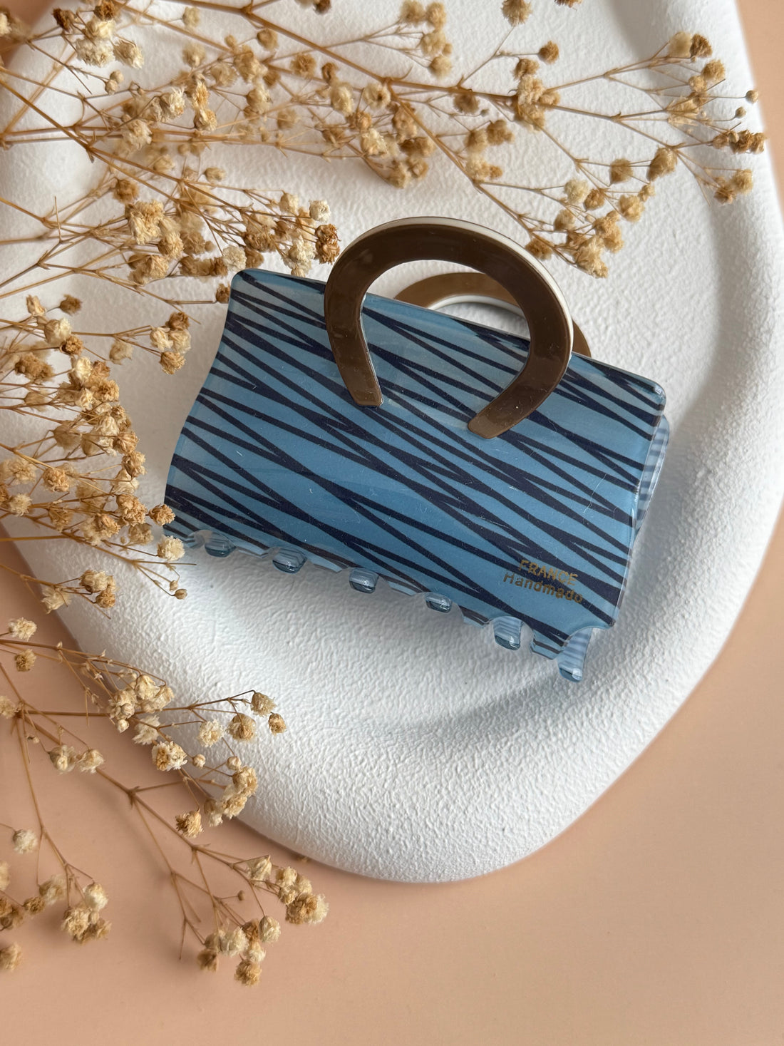 İTHAL MAVİ ÇANTALI KEMİK MANDAL TOKA