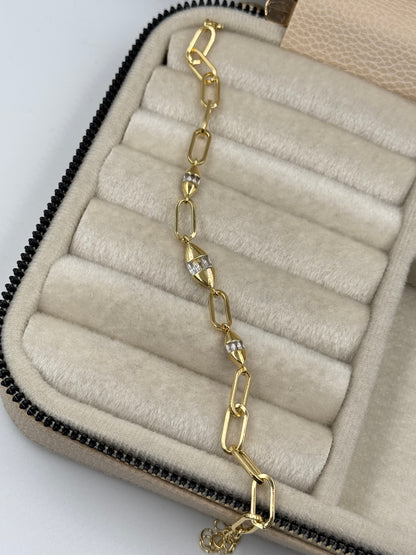 İTHAL TAŞ DETAYLI GOLD ZİNCİR BİLEKLİK