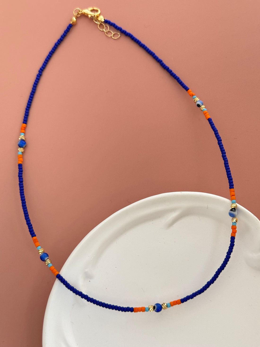 NOVA NAZAR BONCUK DETAYLI LACİVERT KOLYE