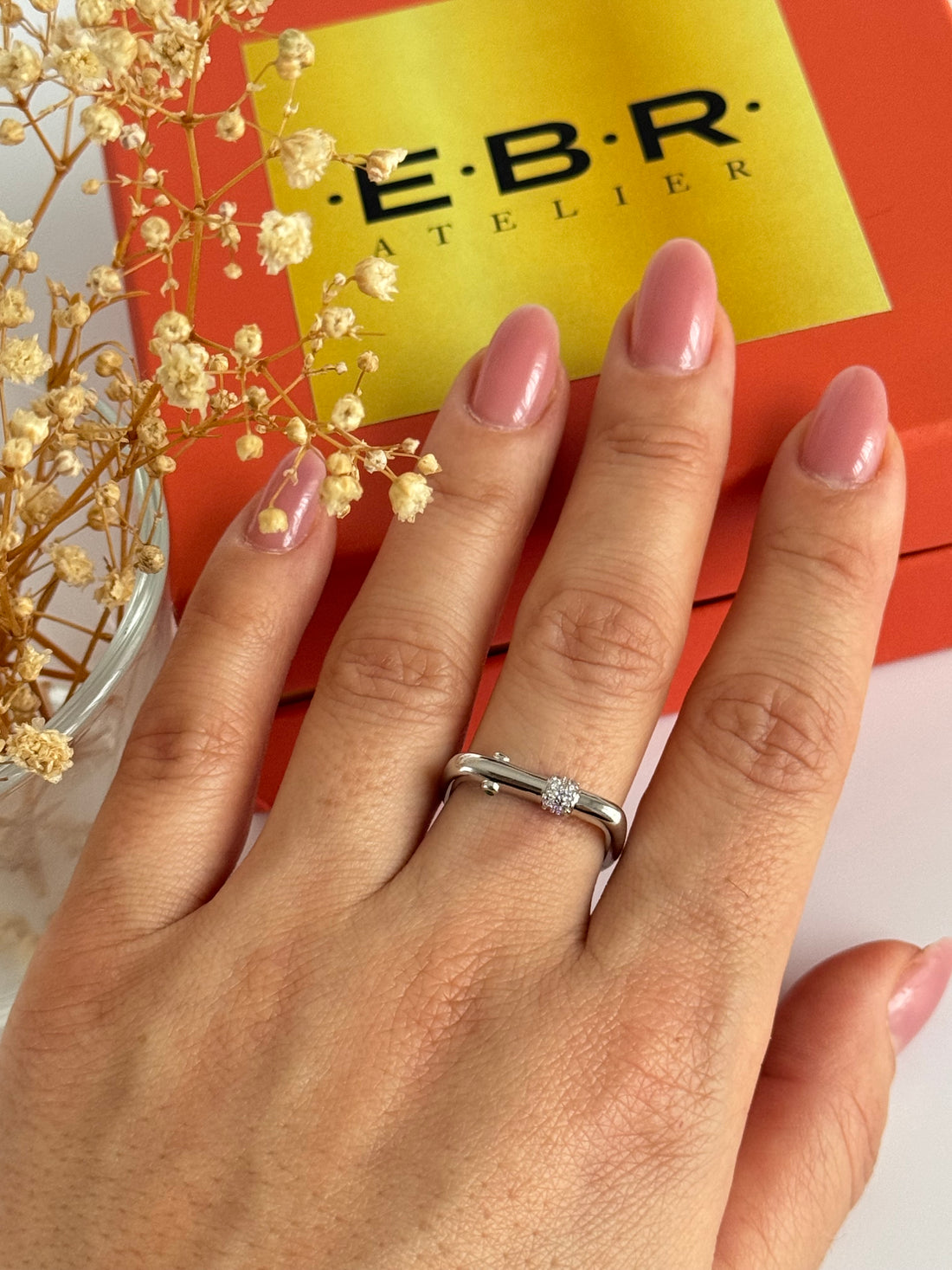 İTHAL TAŞ DETAYLI SİLVER AYARLANABİLİR YÜZÜK