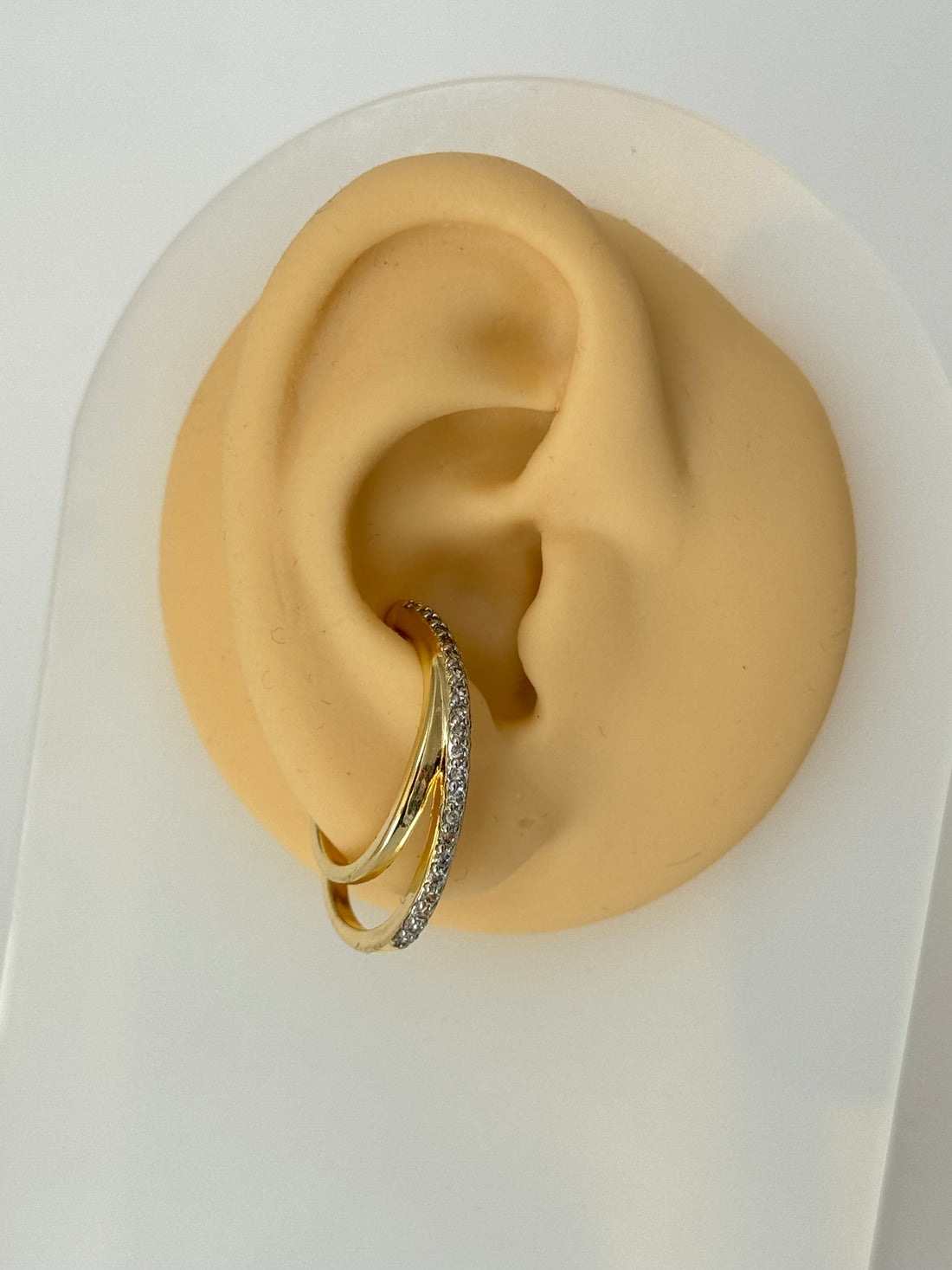 ROHA TAŞ DETAYLI GOLD KIKIRDAK KÜPE EARCUFF