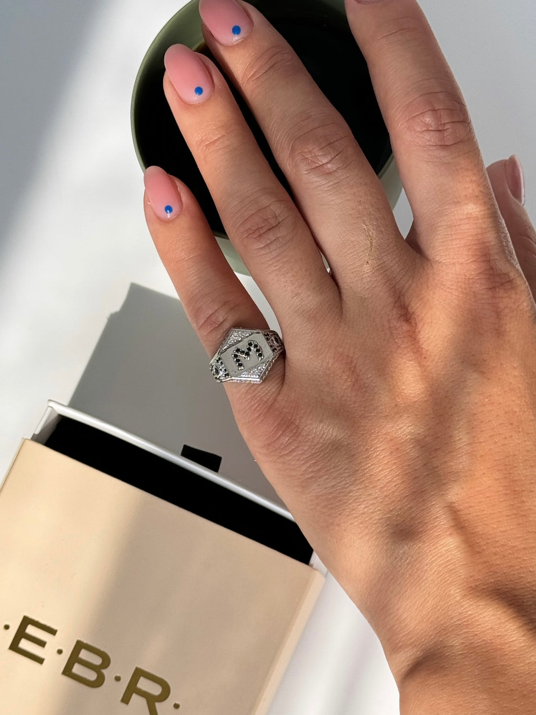 İTHAL M HARF AYARLANABİLİR SİLVER SERÇE PARMAK YÜZÜK