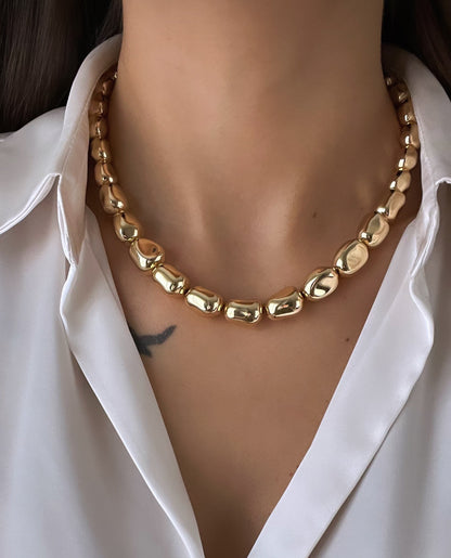 İTHAL KAPLAMA ÇAKIL TAŞI ROSE GOLD KOLYE