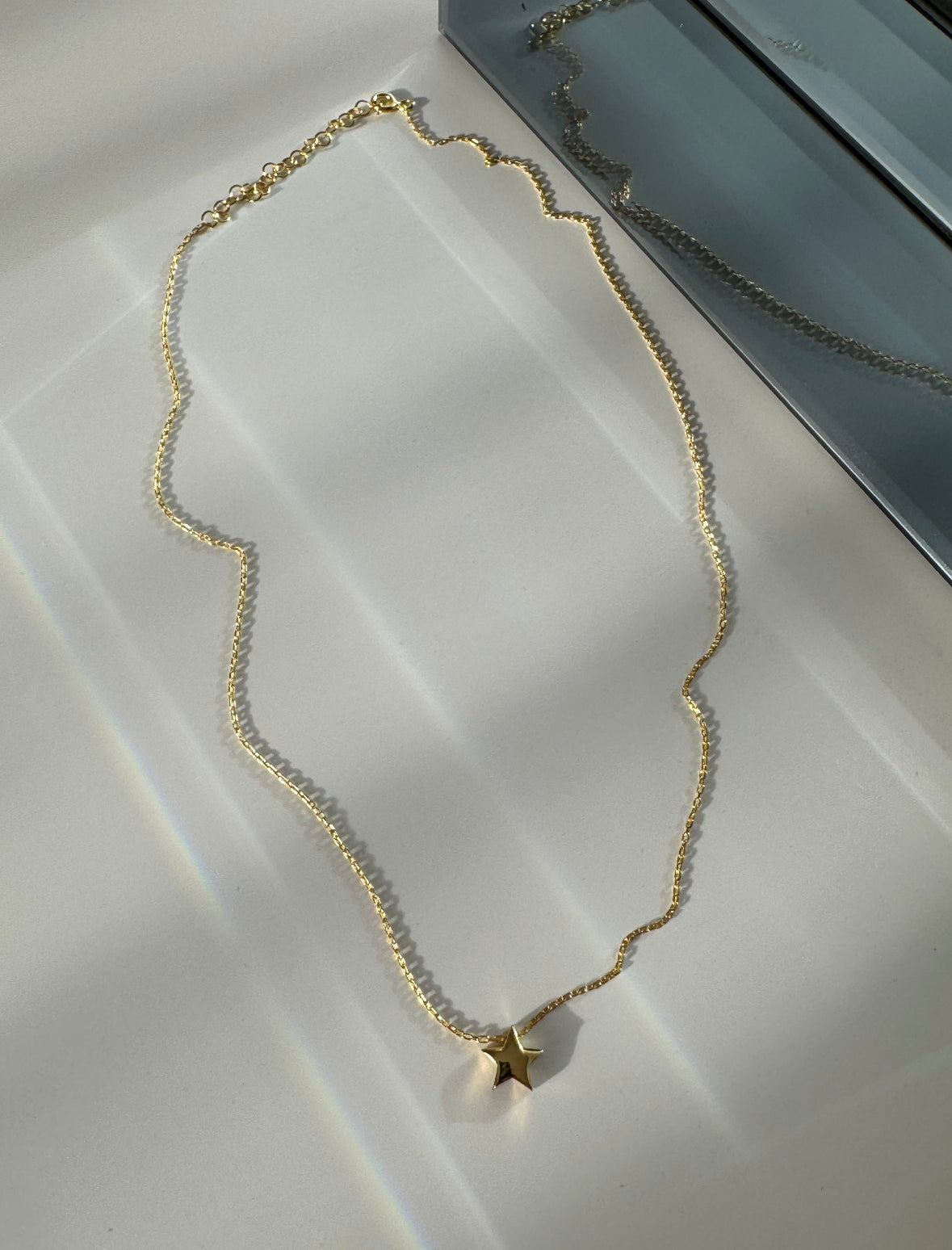 925 GÜMÜŞ GOLD YILDIZ DETAYLI KOLYE