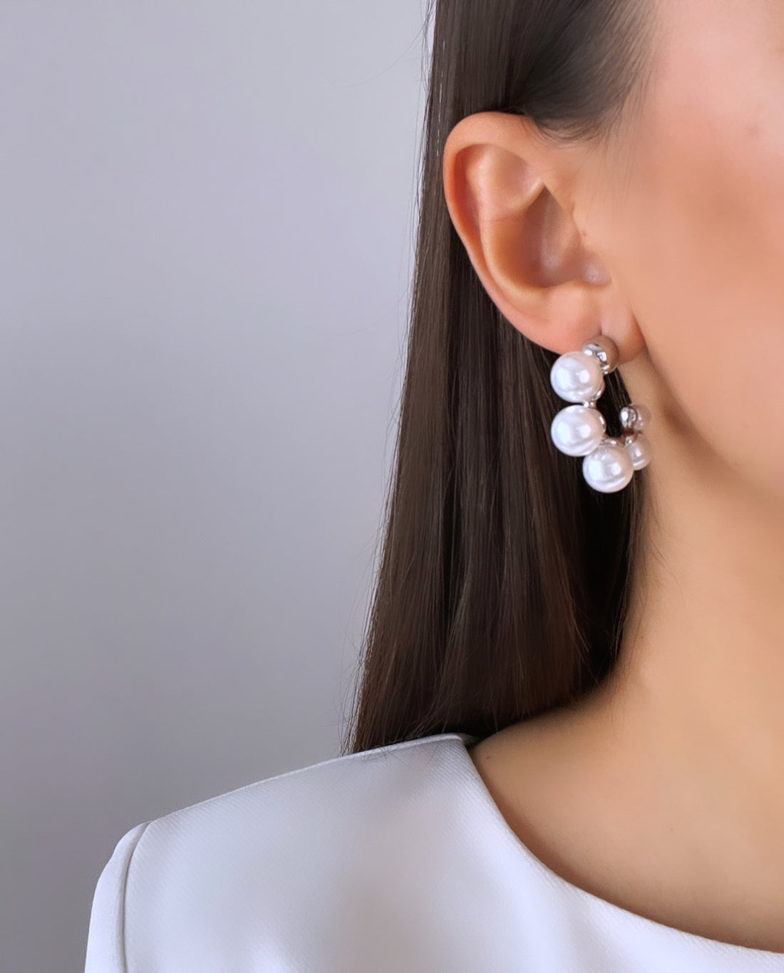 İTHAL İNCİ BÜYÜK BOY SİLVER KÜPE